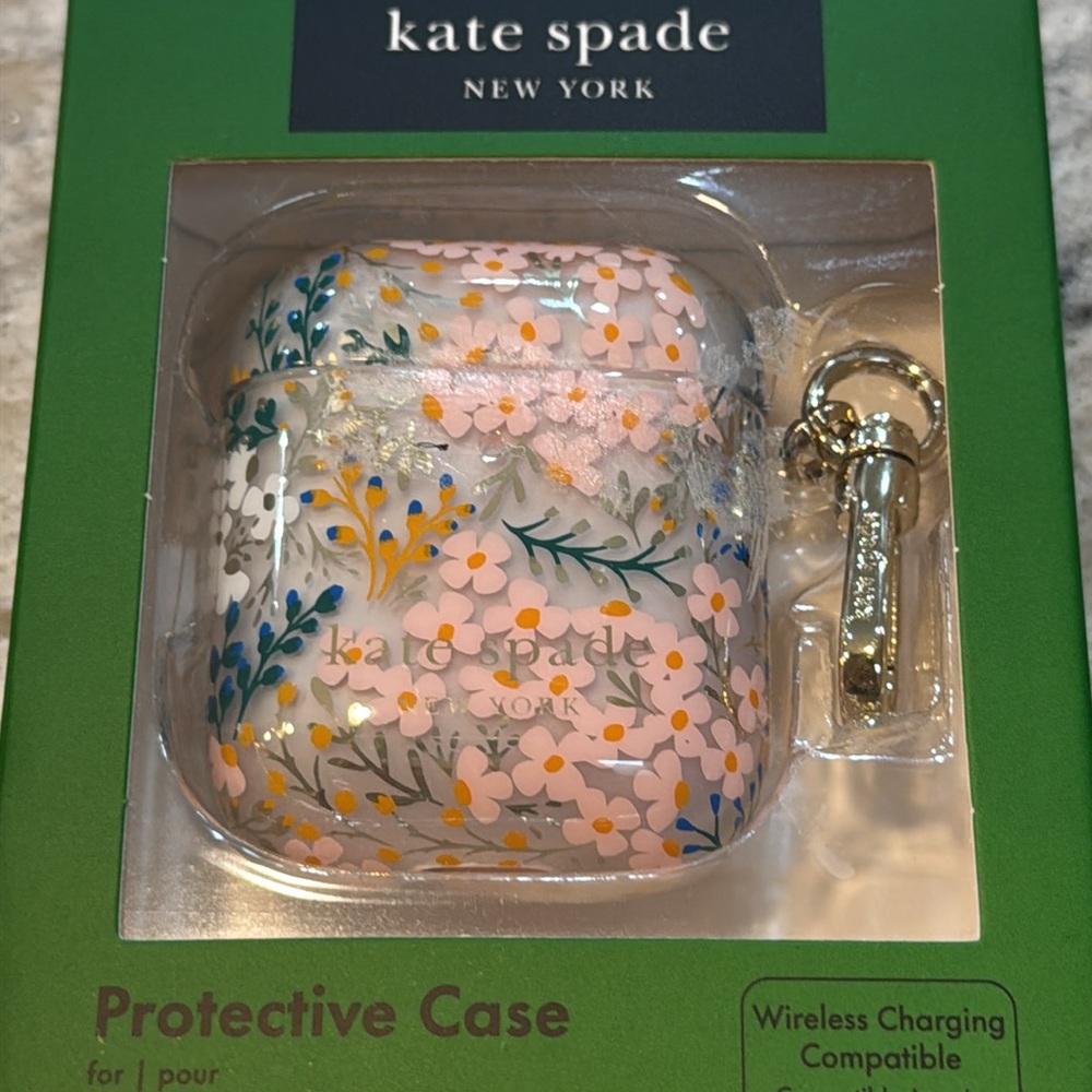 Kate Spade Floral AirPods Case Clear Protective Cover Gen 1 & 2 NIB - Picture 4 of 9